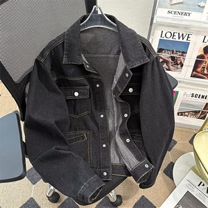 牛仔夹克男春秋季新款潮牌痞帅宽松百搭工装休闲外套6611 P64图片