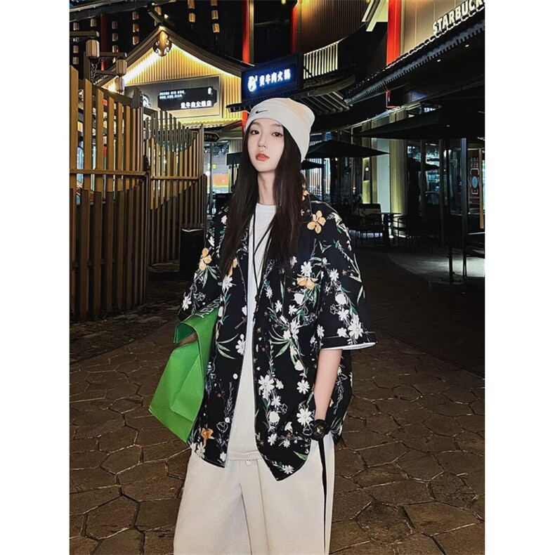 夏季男女冰丝衬衣短袖花色百搭潮流衬衫,男装衬衫,星座1013