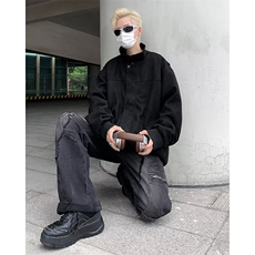 麂皮绒外套男春秋季新款设计感小众美式潮牌宽松休闲夹克JY05-P68，男装夹克，星座1008