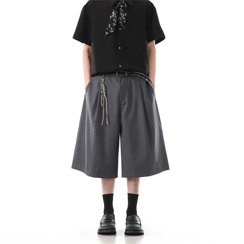 903-WK209-P65S-XXL【灰色黑色】老钱风休闲西裤短裤男!,男装牛仔裤,星座903