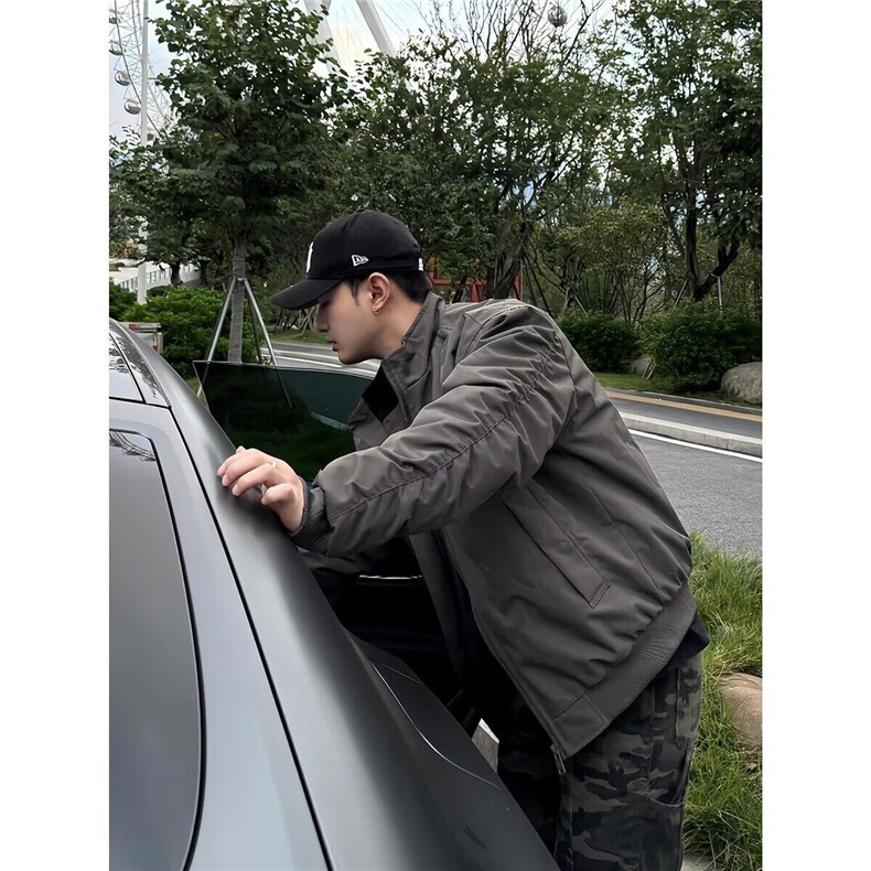 青少年立领拉链标准潮常规常规款美式飞行教练夹克棉服男冬季外套,男装夹克,星座218-1（原230）