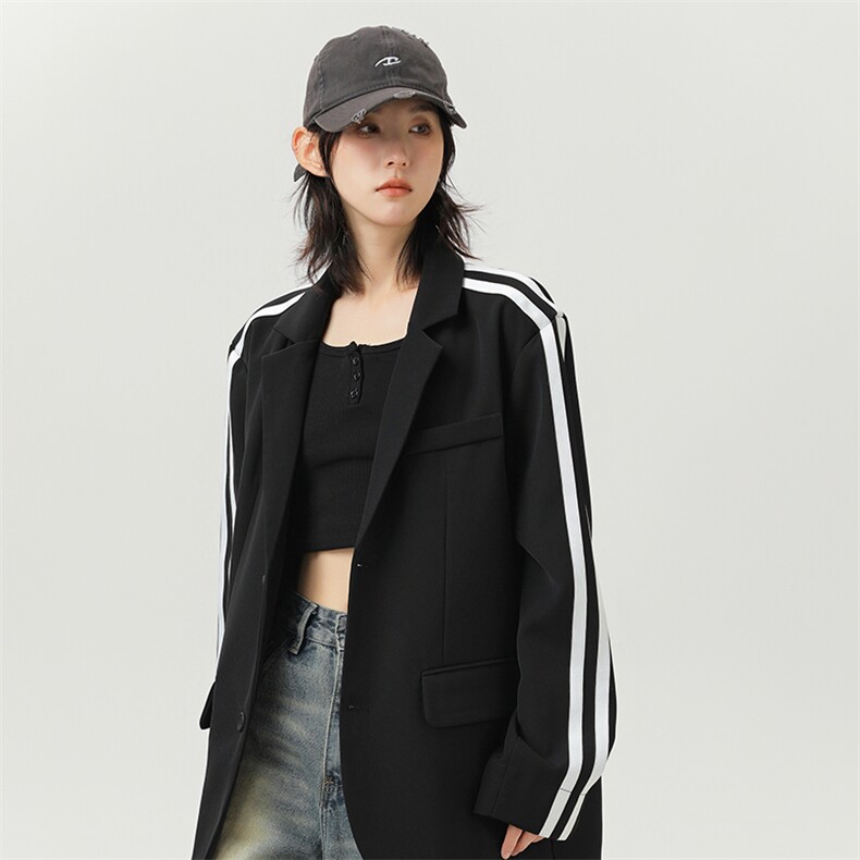 休闲情侣西装外套韩系氛围感穿搭高街英伦雅痞西服A436-2518-P95,男装西服套装,电商A436