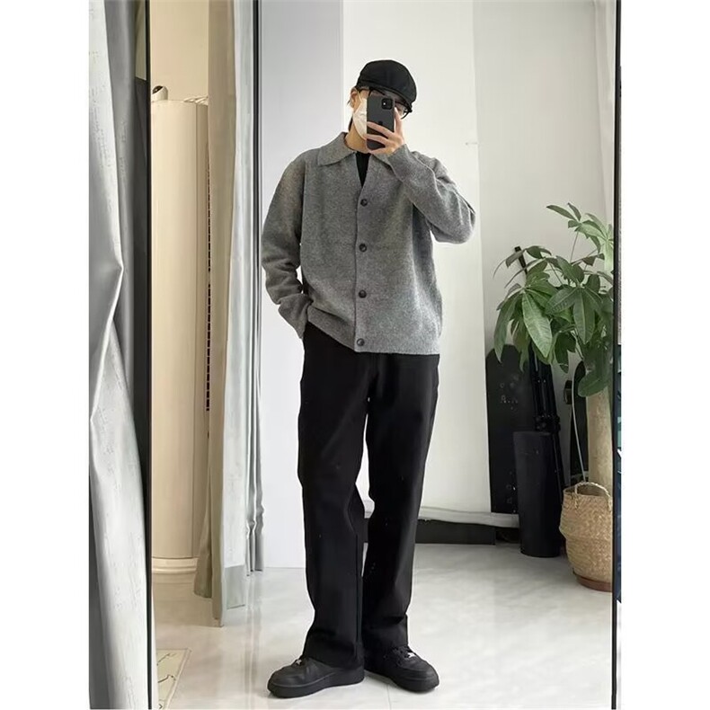 MM297-P60美式复古新款休闲慵懒风V领针织开衫毛衣,男装针织衫/毛衣,星座617A-2