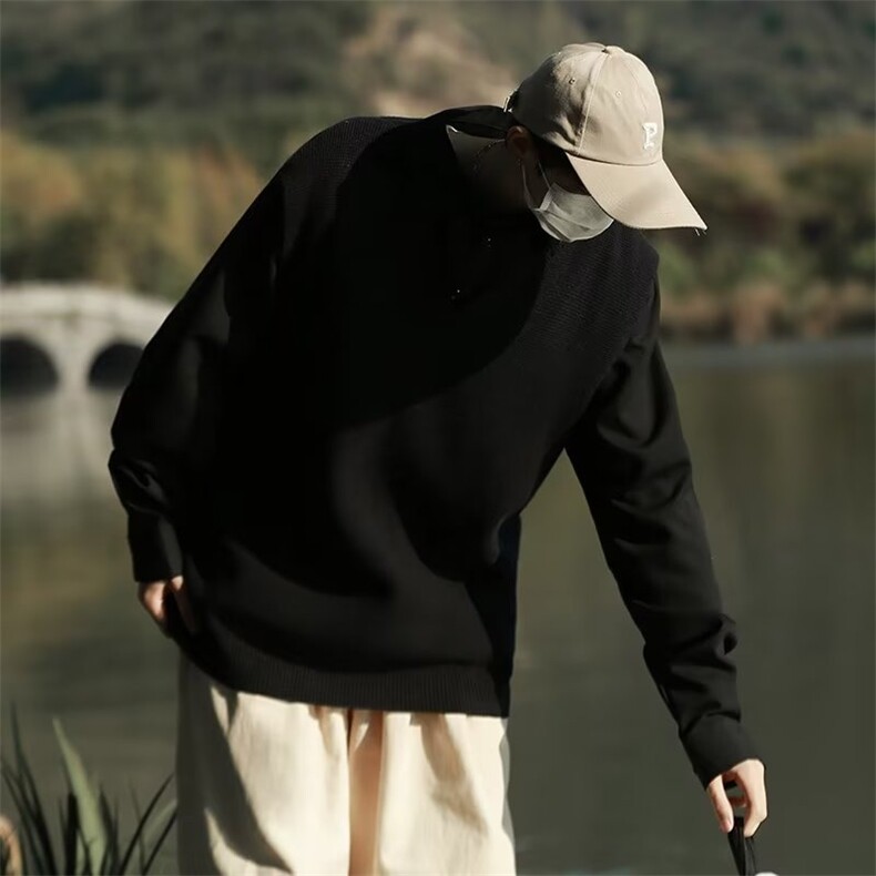 秋冬新款男士假两件衬衫毛衣流行套头毛衣,男装针织衫/毛衣,星座1013
