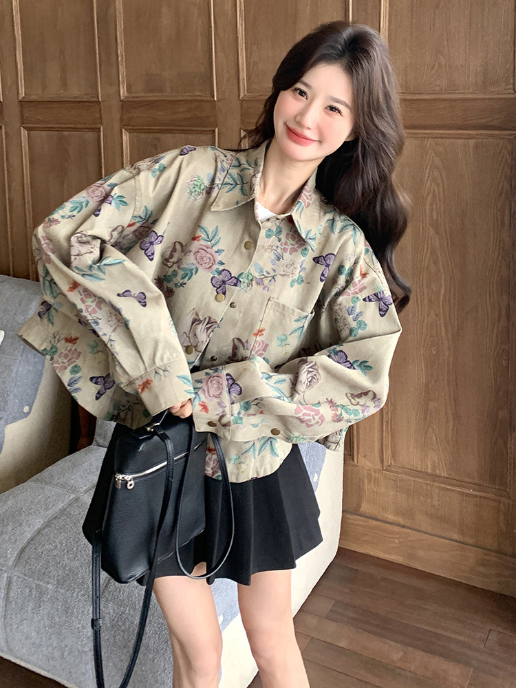 大货印花宽松牛仔短款外套2c309-2507-p145-k208,女装短外套,2C309