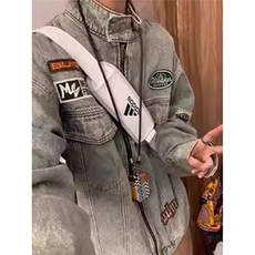 美式复古工装牛仔外套痞帅宽松休闲夹克JK321特P67，男装工装外套，星座908-1