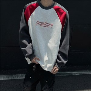 秋装新品 美式设计感拼接重磅情侣卫衣外套上衣男 H977 P58图片