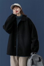 N2070/P75加棉P85毛呢大衣宽松中性风大码呢子外套夹克男女控98，女装毛呢外套，电商A141