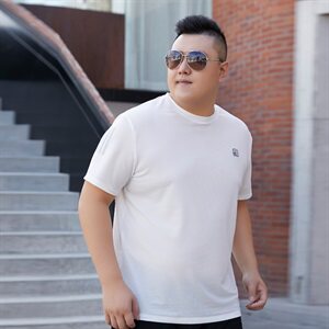 男大码圆领短袖T恤弹力网眼透气 5032-1_T83(L-X4LP40 5XL-9XLP45图片