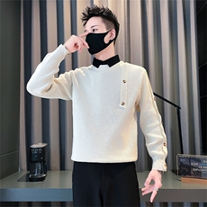M583-1-P88控118新款黑色毛衣男款高级衬衫领针织衫秋冬男士休闲，男装针织衫/毛衣，星座102A（原电商D309-1）