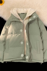 冬季青少年连帽假两件外套加绒加厚休闲简约棉衣棉服5303-P85，男装棉衣，电商B306