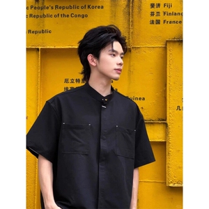 【有货】DC3018-40新中式立领短袖衬衫男夏季图片
