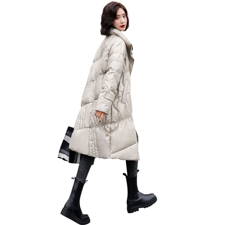 2020冬季新款休闲宽松韩版中长款羽绒服保暖舒适羽绒外套,女装羽绒服,铭街依杨