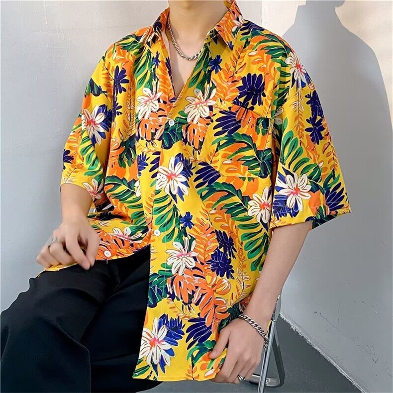 夏威夷风三亚泰旅游短袖花衬衫男海南岛休闲T5106-P26,男装衬衫,星座1109-3