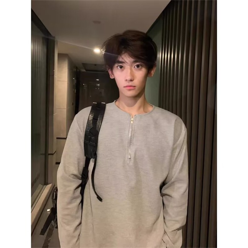 5534-P40新款港风潮流百搭半拉链圆领宽松卫衣,女装卫衣/绒衫,星座617A-2