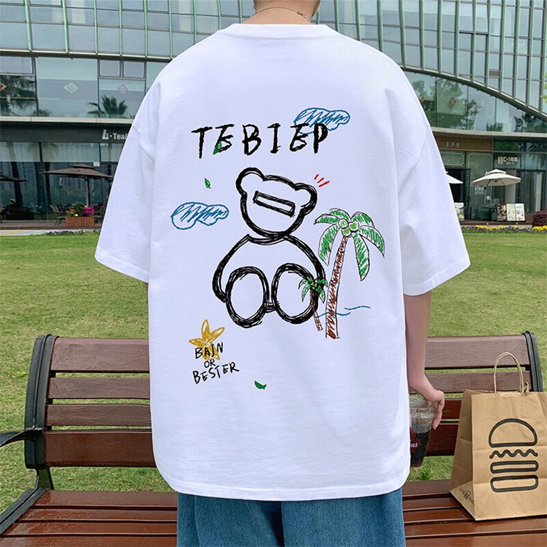 T533大码宽松纯棉运动圆领体恤衫oversize短袖T恤男重磅T,男装T恤,星座304A-1