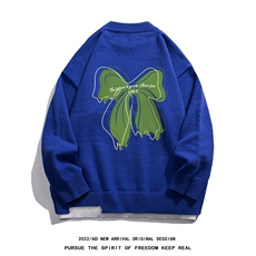 白底22秋冬新款时尚设计感潮流假两件圆领套头毛衣M223P65控88，男装针织衫/毛衣，电商A247-1