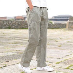 夏季男士运动休闲长裤松紧腰裤子多口袋宽松工装裤大码2011款图片