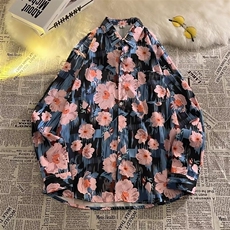 夏季长袖方领青春流行ins衬衫日系慵懒新款男宽松型W7127-P26，男装衬衫，星座512-2