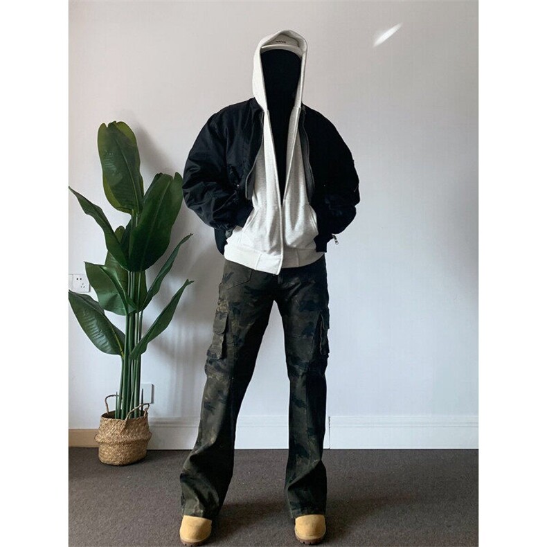 【有货】X806-特P55美式迷彩多口袋工装裤男直筒微喇裤子,男装牛仔裤,星座1007（原301D）