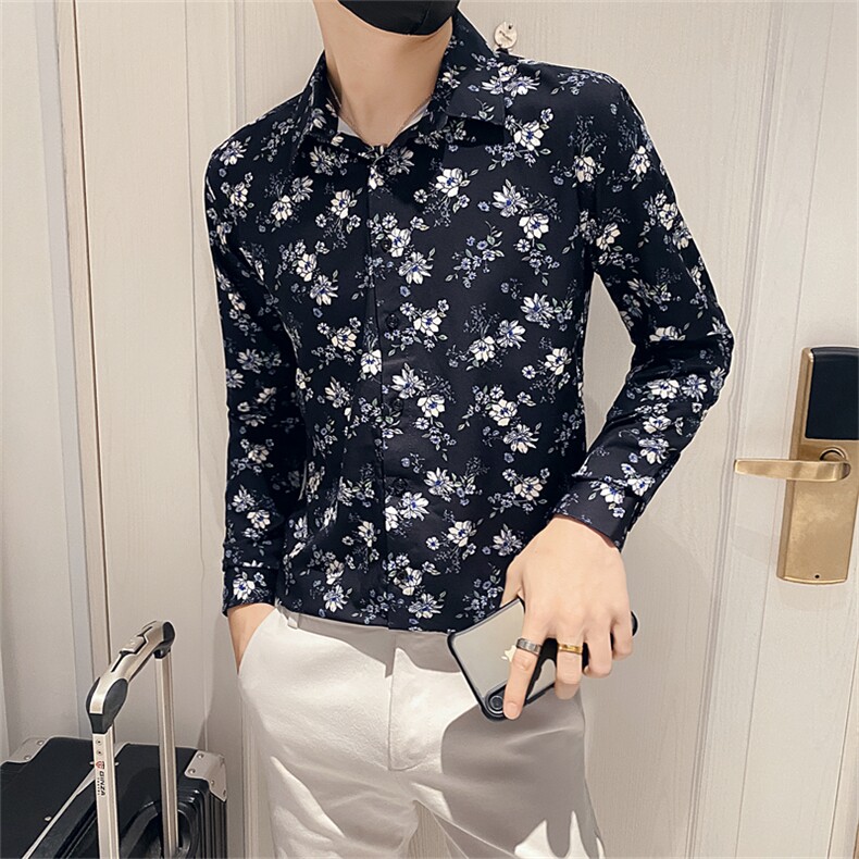 312A-5-135-P55社会小伙韩版潮流衬衫休闲修身上衣,男装衬衫,星座312A-5