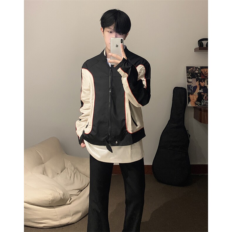 B221美式ins高街暗黑痞帅型男机车服外套上衣SY2306-P90控118,男装夹克,电商B221
