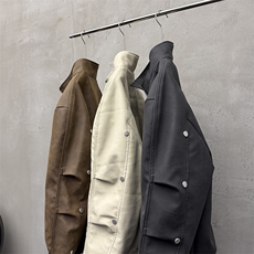 高品质软蛋白皮春季夹克W2828P115M-3XL，男装夹克，电商C313