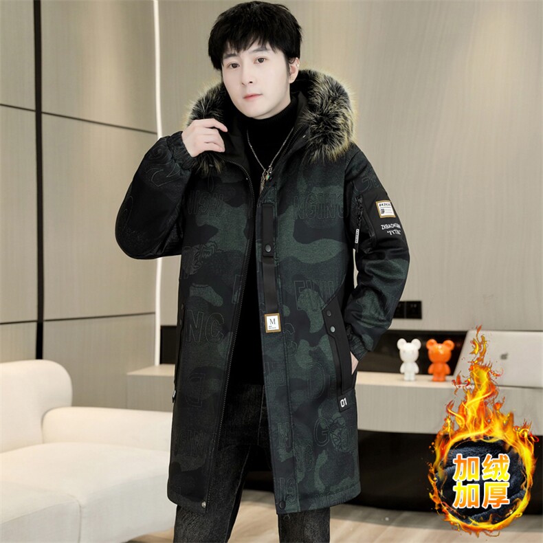 冬季男式加绒夹克男棉袄大毛领中长款棉衣男加厚外套MY8758-P103,男装夹克,星座310B-3