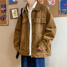 牛仔外套男春秋韩版潮流潮牌夹克男休闲百搭秋季青少年学生上衣服，男装工装外套，星座506A