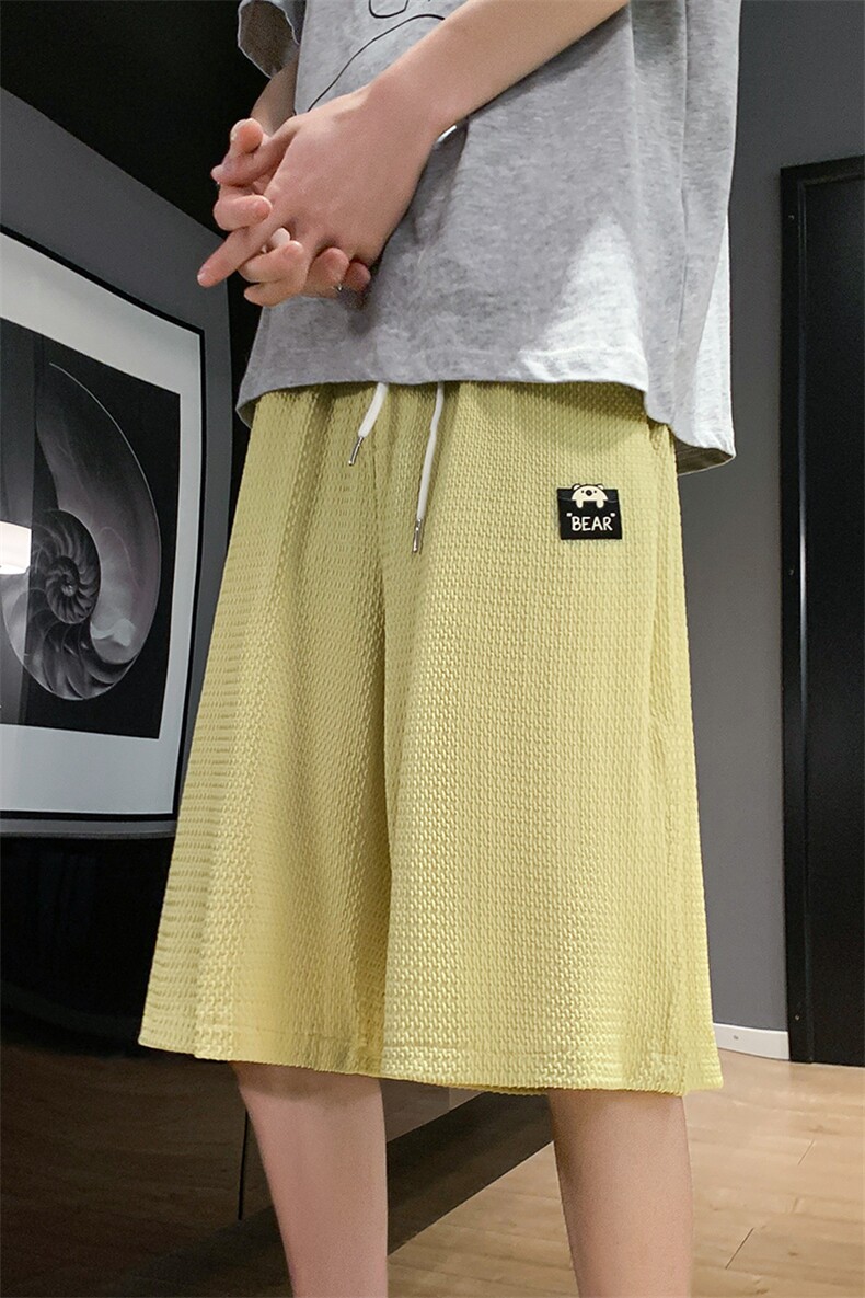 8XL-M2024夏季特大码阔腿短裤男高街ins宽松垂感休闲裤DK1510P45,男装休闲裤,电商D206-1