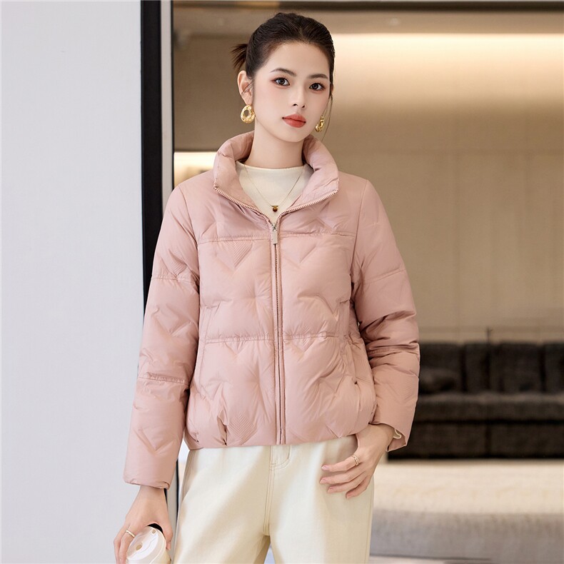 秋冬短款轻薄立领羽绒服女2025新款户外健身鸭绒防风棉服,女装羽绒服,阿舍尔精品