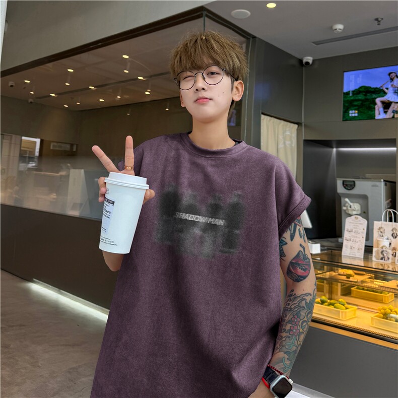 夏季新款得物抖音高品质潮流印花坎肩宽松背心BXJP280-特批19控38,男装背心/马甲,星座605(原A050)