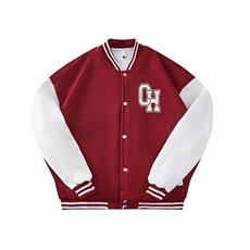 抖音得物高品质全棉380克潮立领棒球服开衫印花卫衣外套ACM1203，女装短外套，电商A443