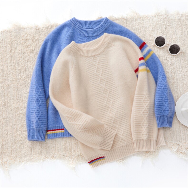 儿童半高领100纯山羊绒衫男童秋冬加厚高端打底中大童女童冬毛衣，童装儿童羊绒衫，跳跳羊儿童羊绒衫