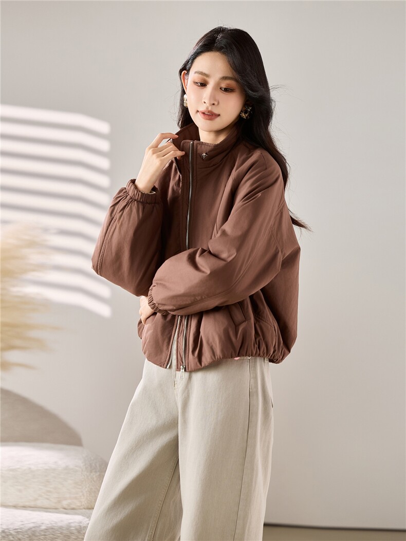 2025秋冬装新款立领夹棉小外套,女装棉衣/棉服,梦芯尔