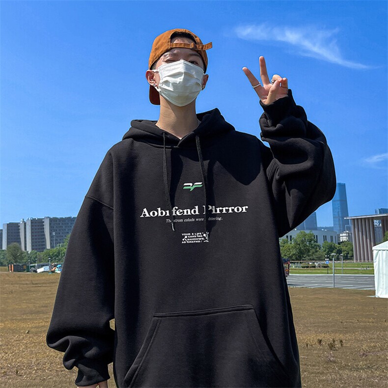 抖音得物供货可提供视频秋冬重磅美式宽松连帽卫衣DL2321,男装卫衣,电商A486