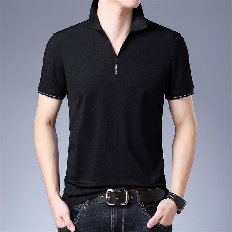 短袖t恤男上衣服2023夏季打底衫新款Polo商务休闲中年男装体恤衫,男装T恤,电商B212（原钱塘6029）