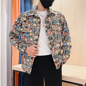 301A-1/J01/P75 2024男士秋季新款夹克外套男休闲痞帅花夹克图片