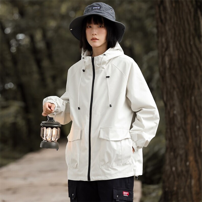 2025春季户外连帽冲锋衣三防情侣登山服夹克男山系外套JK2381-P40图片
