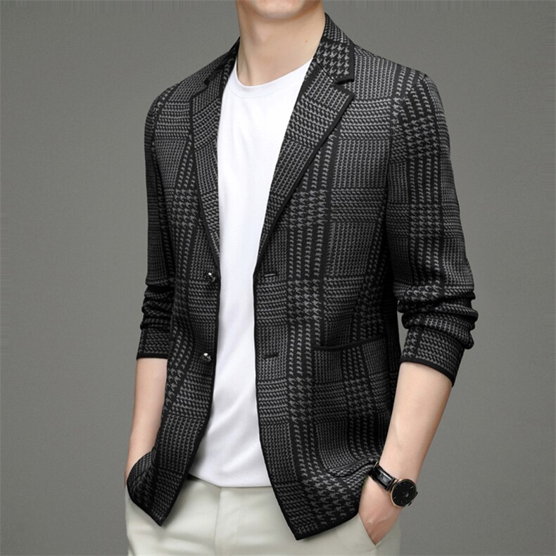 BW21059钱塘2020-2秋季新款时尚潮流男士西服格纹修身男外套P263,男装西服,钱塘207-2
