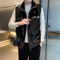 2024冬季加厚羊羔毛立领棉马甲背心外套男M501-p115控165，男装背心/马甲，电商D303