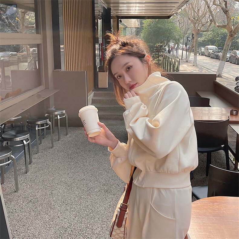 网红炸街可盐可甜卫衣时尚运动服套装女2022年高级感职业两件套装,女装套装/套裙,2C187