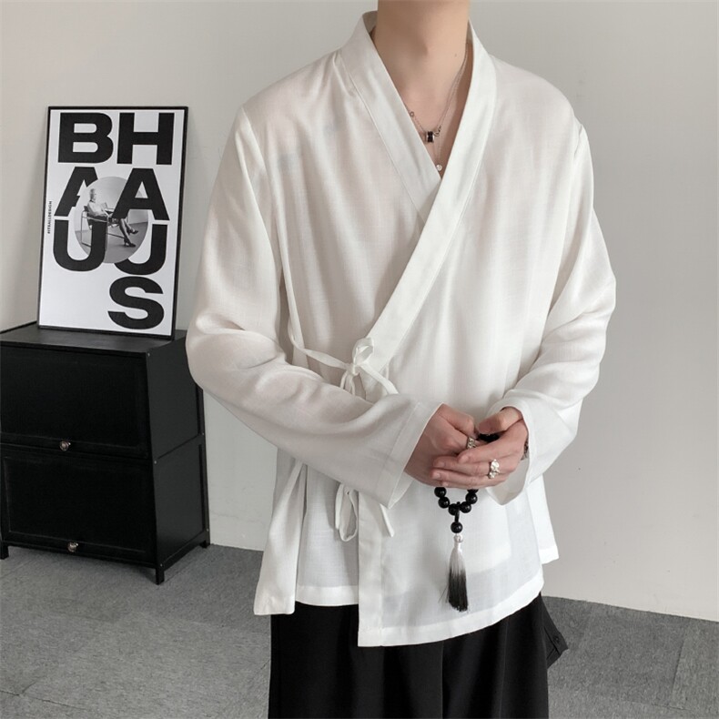 新中式明制交领太极服里衣瑜伽打底衫中衣男女内搭唐装汉服上衣,男装T恤,星座909