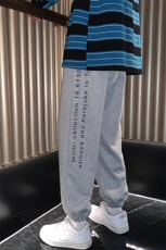 学院风字母运动裤时尚秋季情侣束脚休闲裤男裤K89TP35控58，男装休闲裤，电商A102B