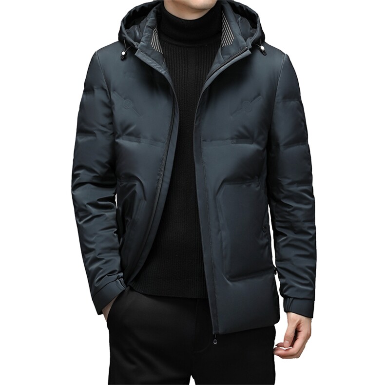 中年男脱卸帽羽绒服男中长款外套白鹅绒爸爸男装YYYR052165-P350，男装羽绒服，电商B212（原钱塘6029）