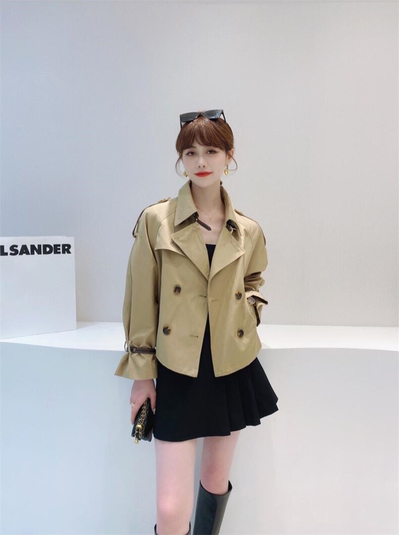 百搭不挑人的小短款风衣来啦搭皮带质感绝绝子！，女装风衣，HEMAIXI 和麥熙