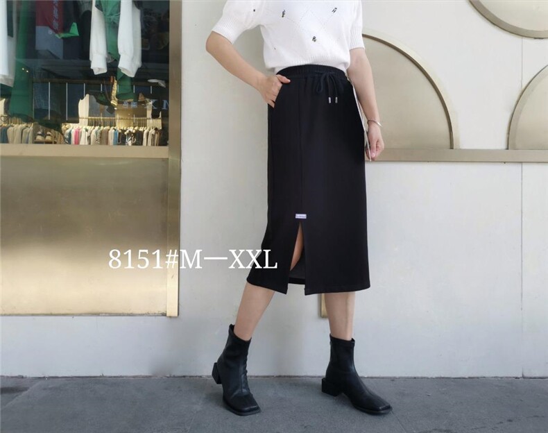 高品质双层织法百搭款针织半裙M一XXL，女装半身裙，简 影