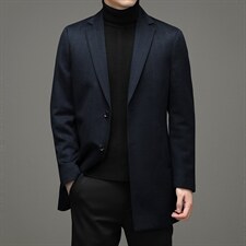 羊毛毛呢风衣男新款中年冬季大衣休闲外套爸爸装YL6511-P445,男装毛呢大衣,电商B212（原钱塘6029）