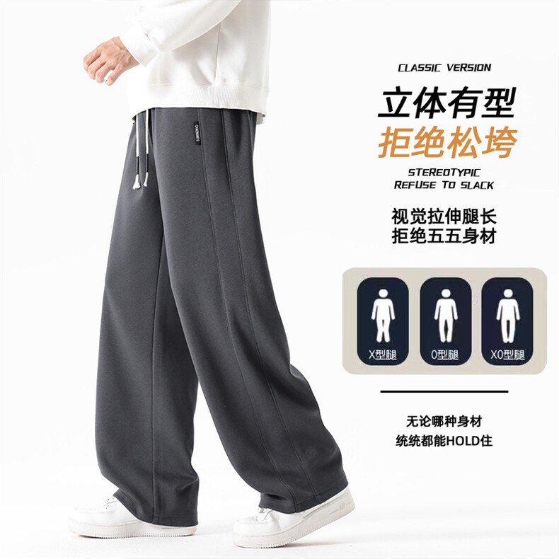 休闲裤男士秋宽松直筒潮流百搭抽绳卫裤男生阔腿长裤Z6901-P38,男装休闲裤,星座610（原A335）