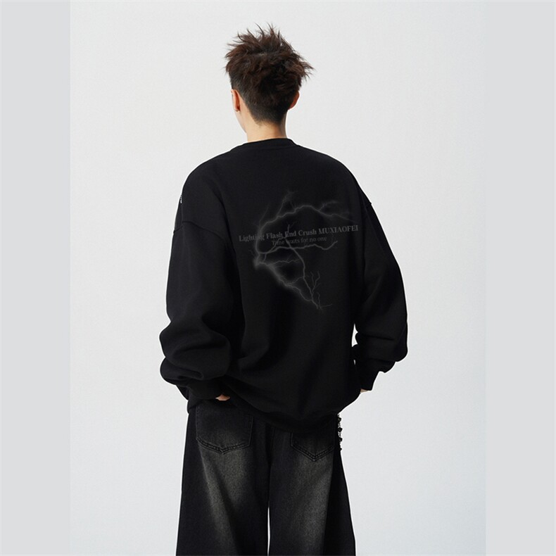 得物供货、重磅420克现货圆领卫衣宽松HD019-1-WY2796LL-P35,男装卫衣,电商019-1
